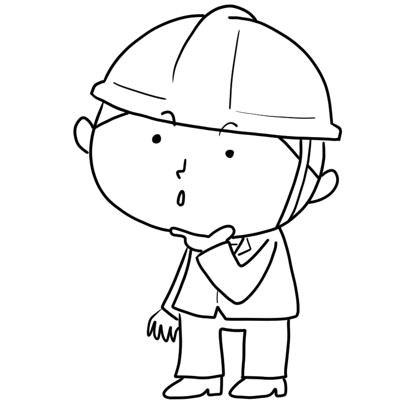 考える現場監督のかわいいぬり絵
