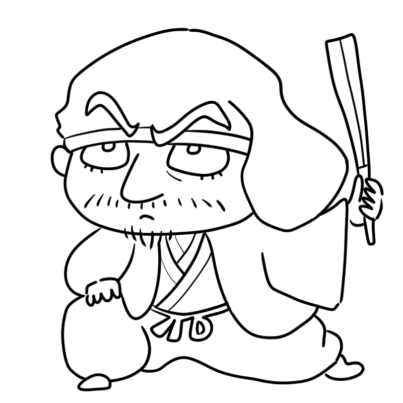 力強く指揮する黒田官兵衛のかわいいぬり絵