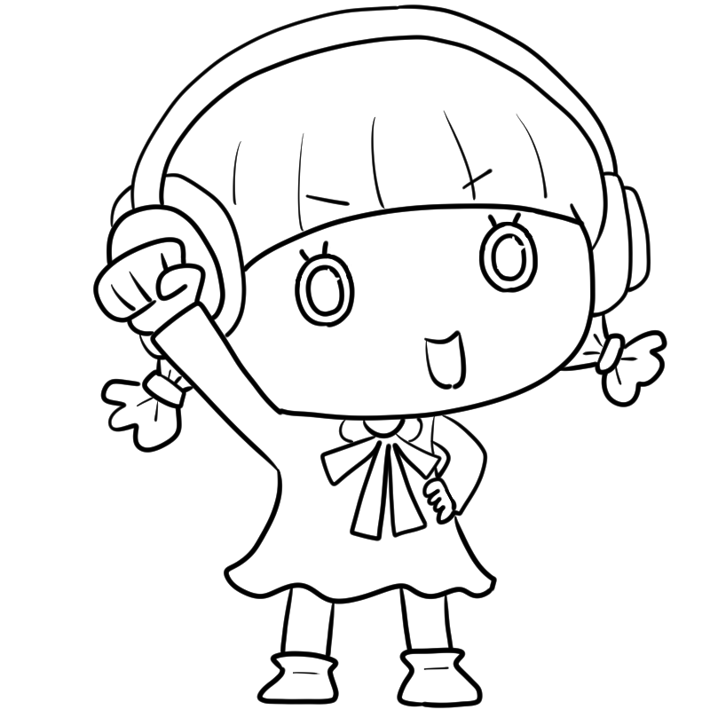 希望に満ちた女の子のかわいいぬり絵