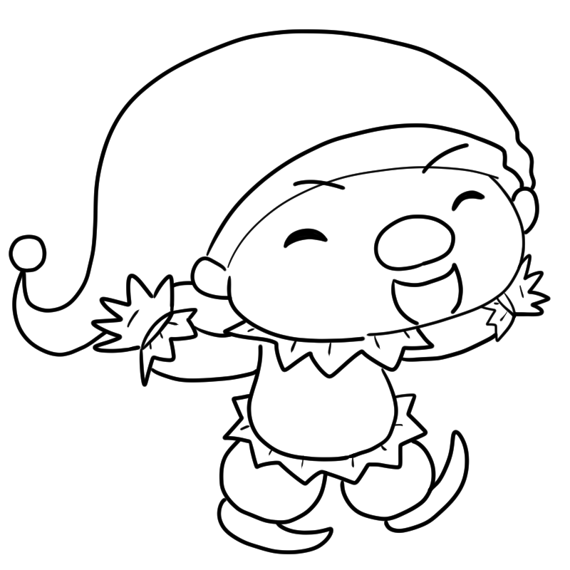 笑顔のピエロのかわいいぬり絵