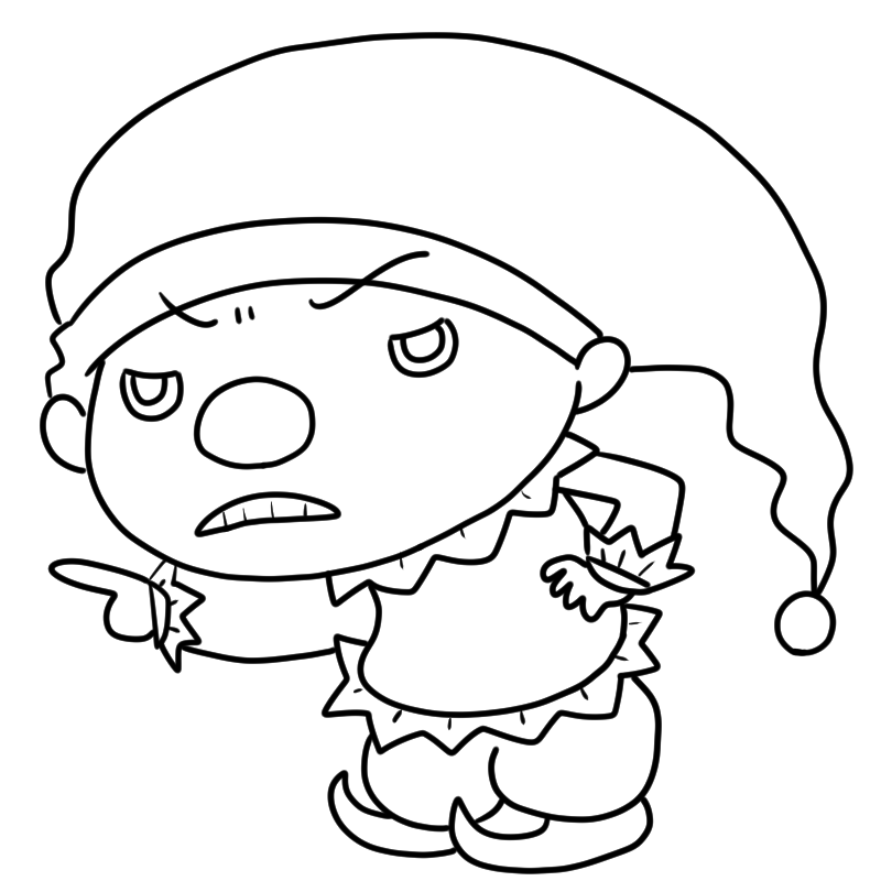 怒るピエロのかわいいぬり絵