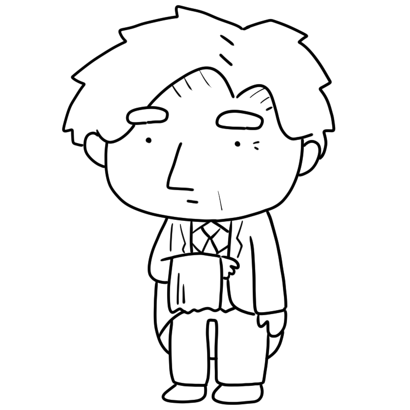 無表情の執事のかわいいぬり絵
