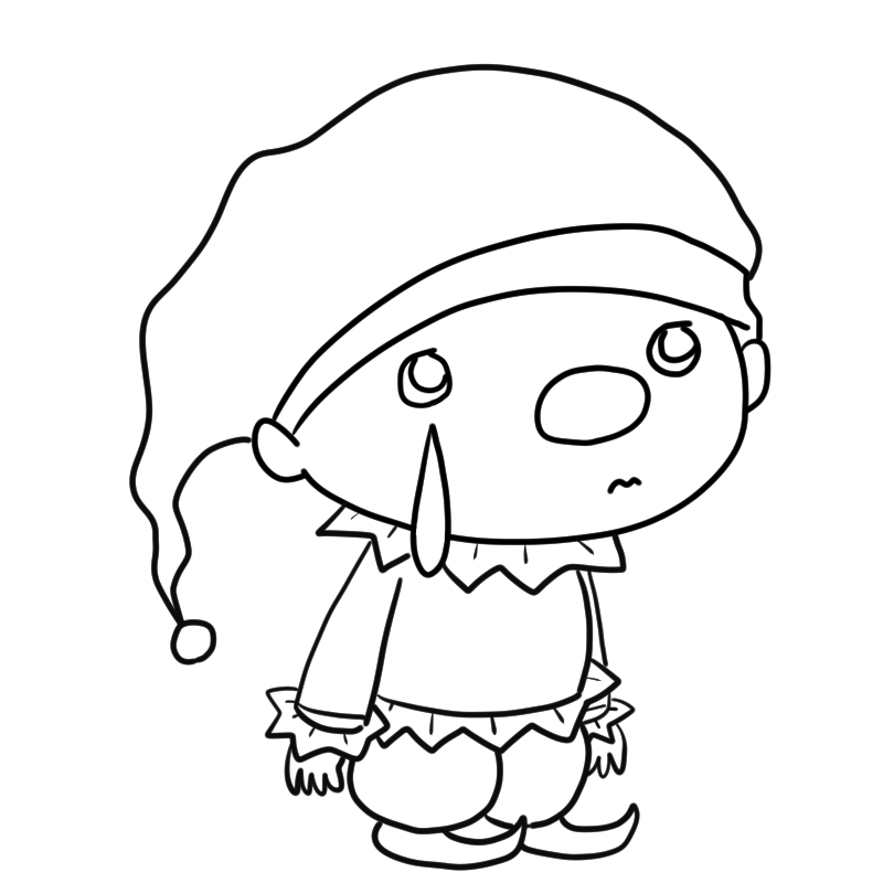 泣くピエロのかわいいぬり絵