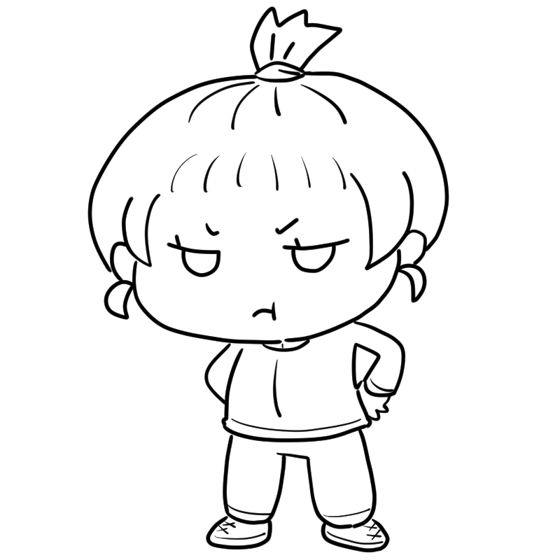 怒るジャージ女子のかわいいぬり絵
