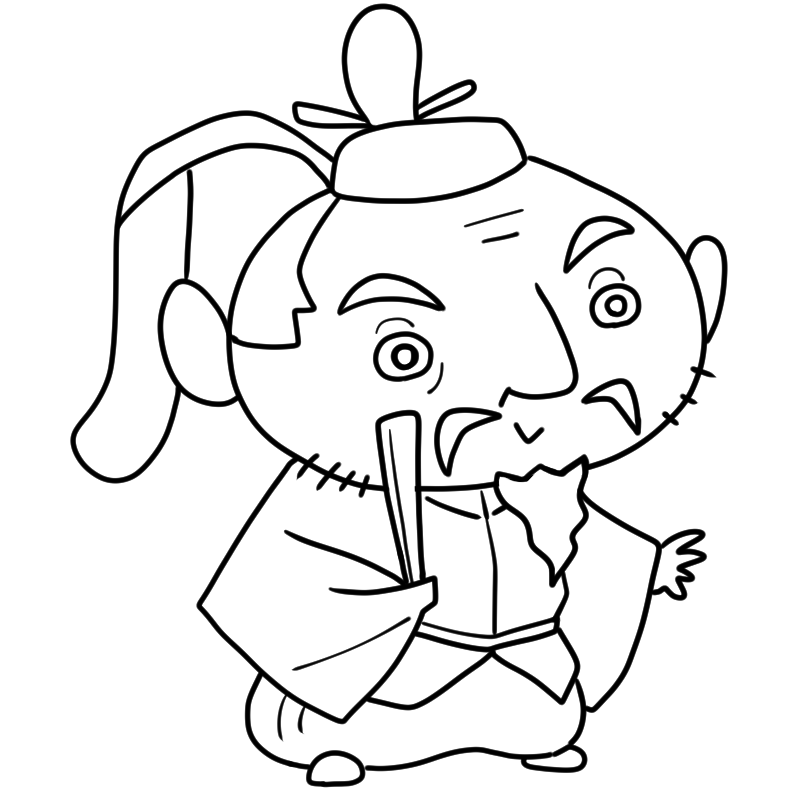 土佐の出来人！長宗我部元親のかわいいぬり絵
