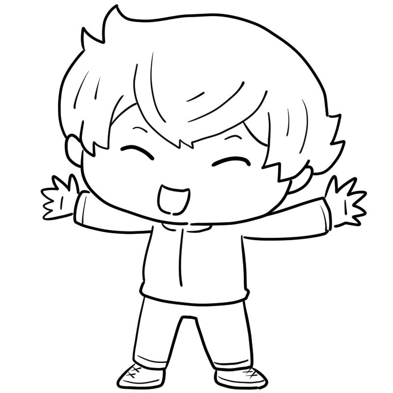 元気なジャージ男子のかわいいぬり絵