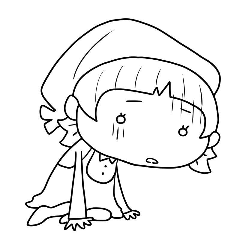 落ち込むパート女性のかわいいぬり絵