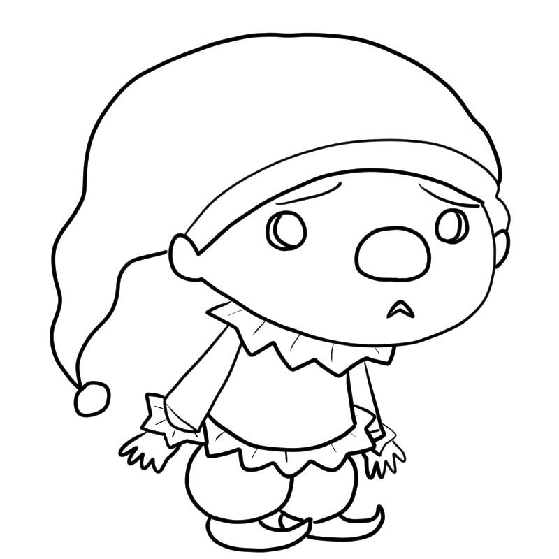 困るピエロのかわいいぬり絵