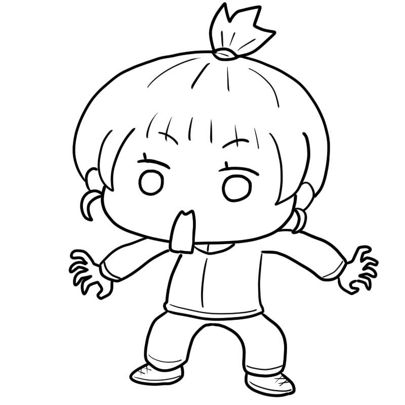 驚くジャージ女子のかわいいぬり絵