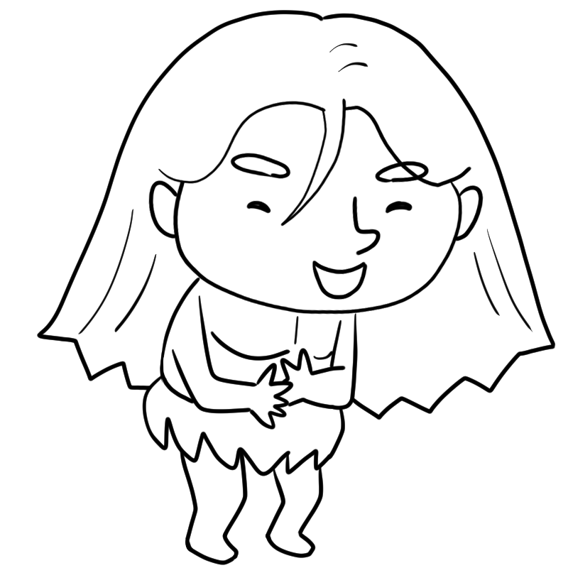 笑うターザンのかわいいぬり絵