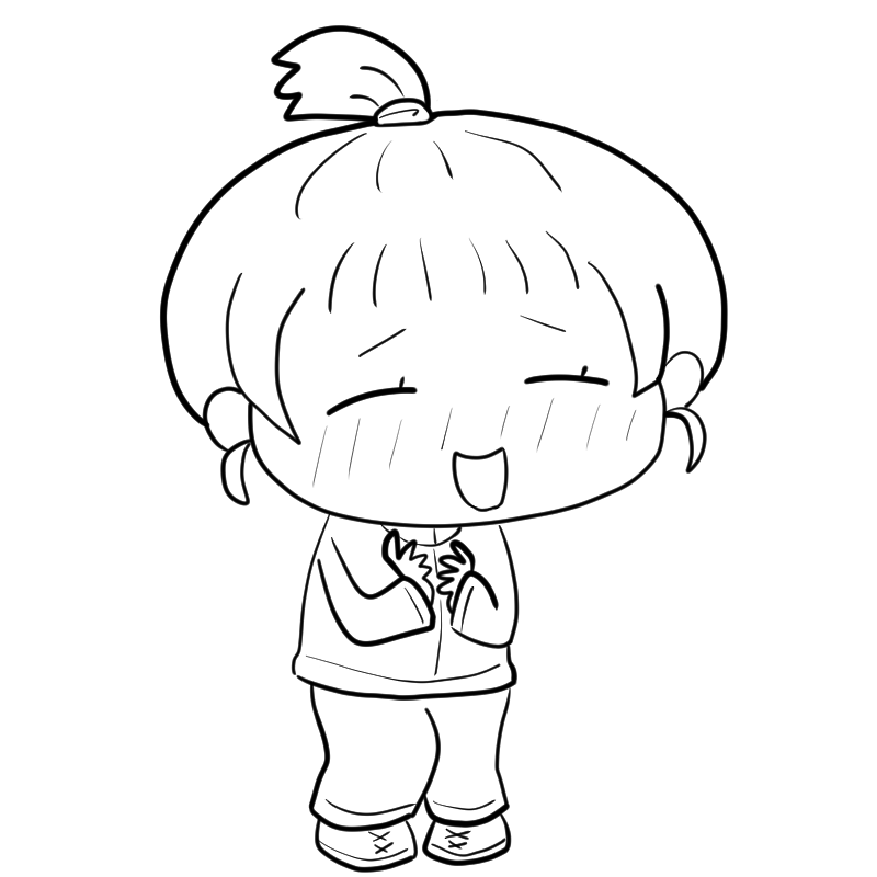 照れるジャージ女子のかわいいぬり絵