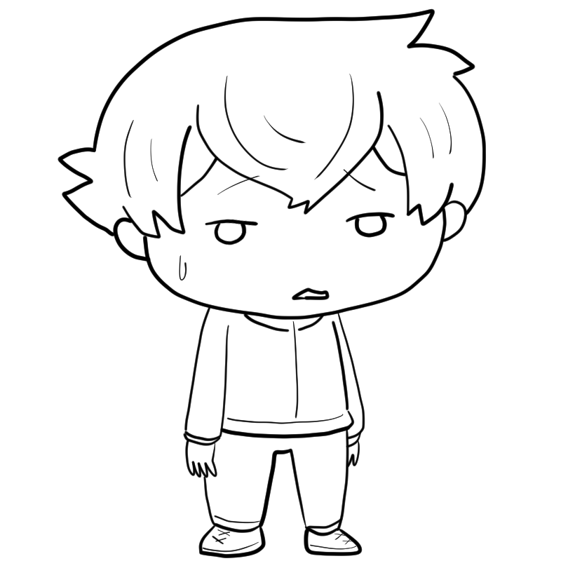 困るジャージ男子のかわいいぬり絵