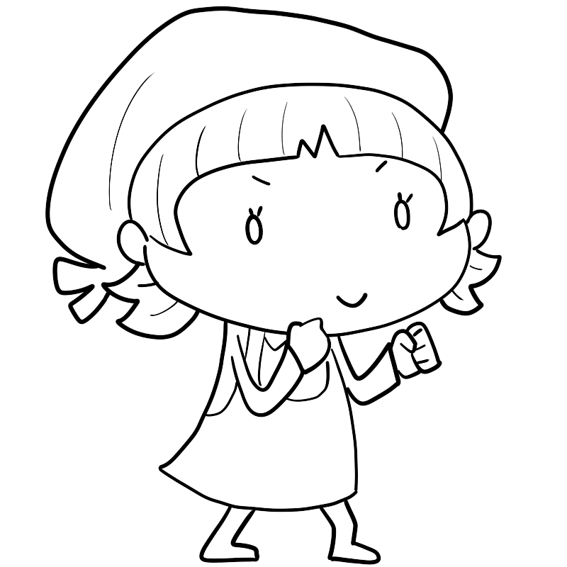 やる気のある店員さんのかわいいぬり絵