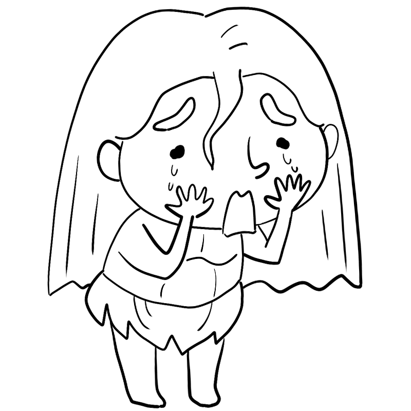 悲しそうに泣くターザンのかわいいぬり絵