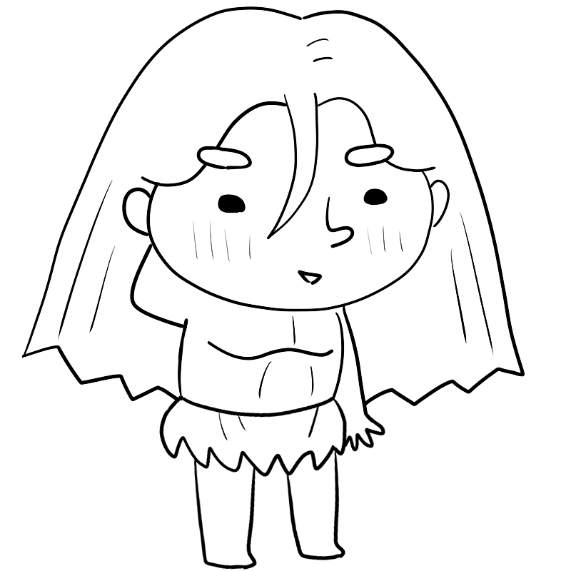 照れるターザンのかわいいぬり絵