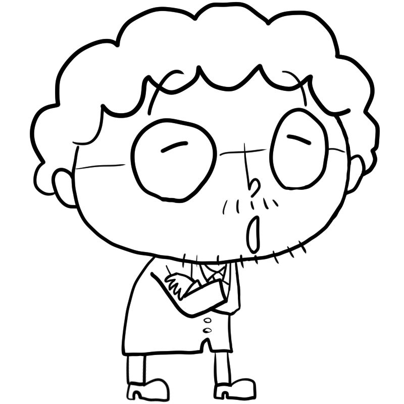 考える科学者のかわいいぬり絵