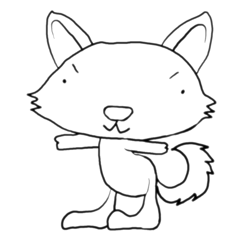 自信ありげな柴犬のかわいいぬり絵