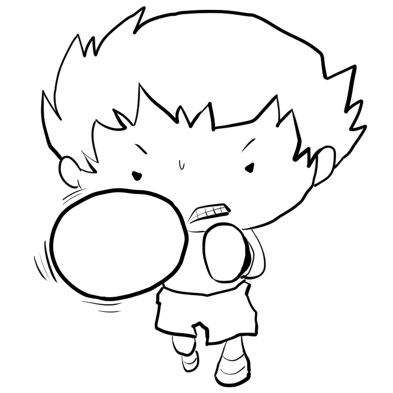 ボクシングをする少年のかわいいぬり絵