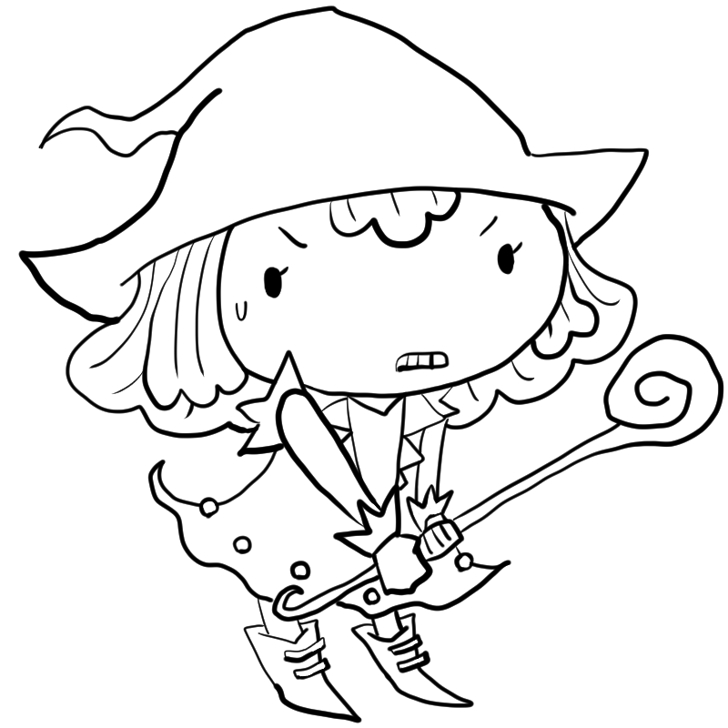 追い詰めらた魔法少女のかわいいぬり絵