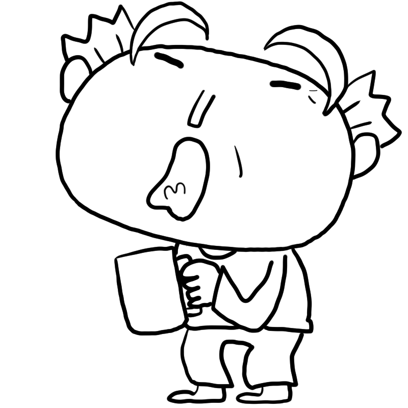 うがいするおじいちゃんのかわいいぬり絵
