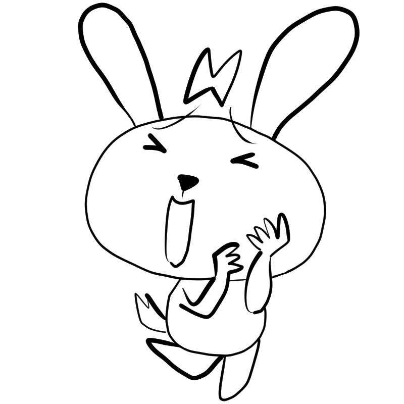 喜ぶウサギのかわいいぬり絵