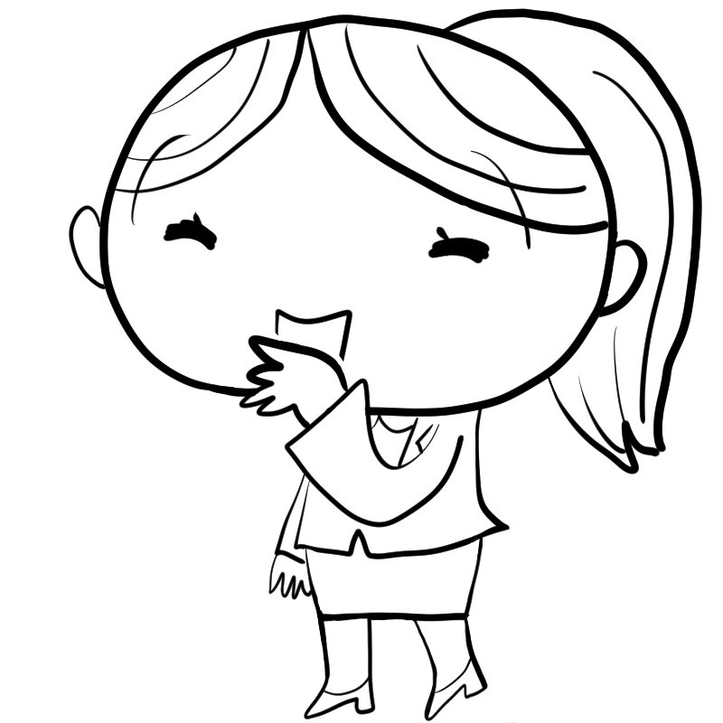 楽しそうに話すスーツの女性のかわいいぬり絵