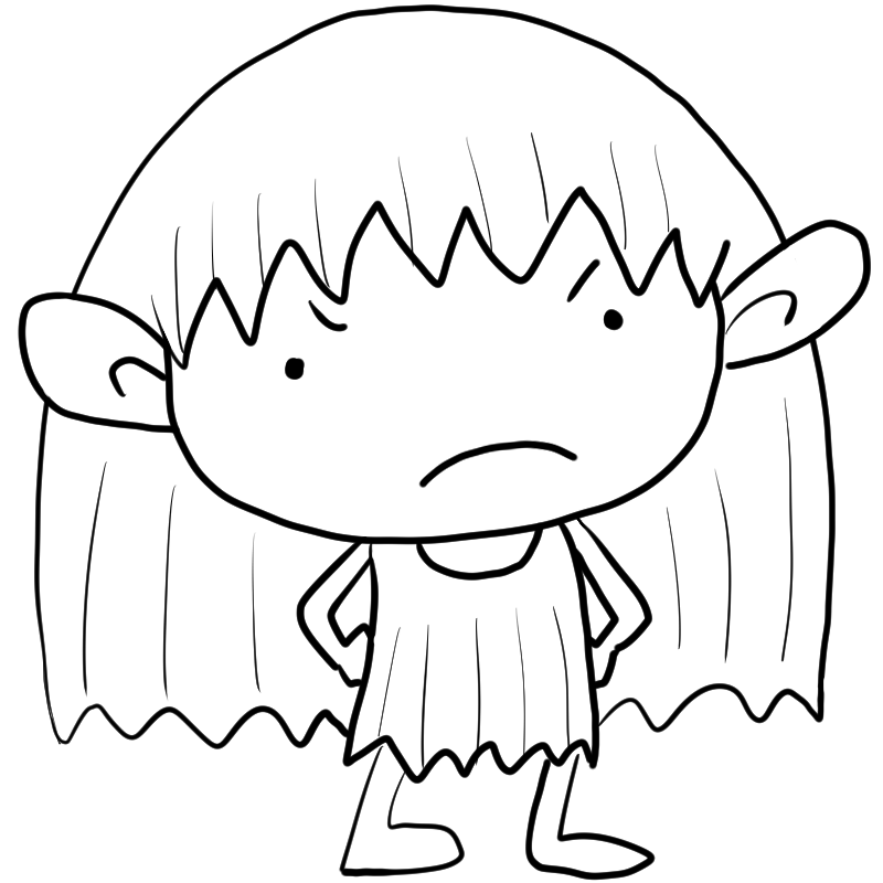 怒る妖精の男の子のかわいいぬり絵
