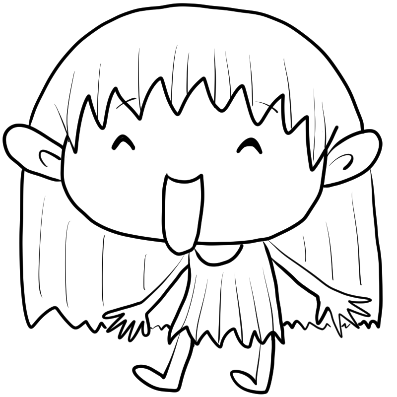 大笑いする妖精の男の子のかわいいぬり絵