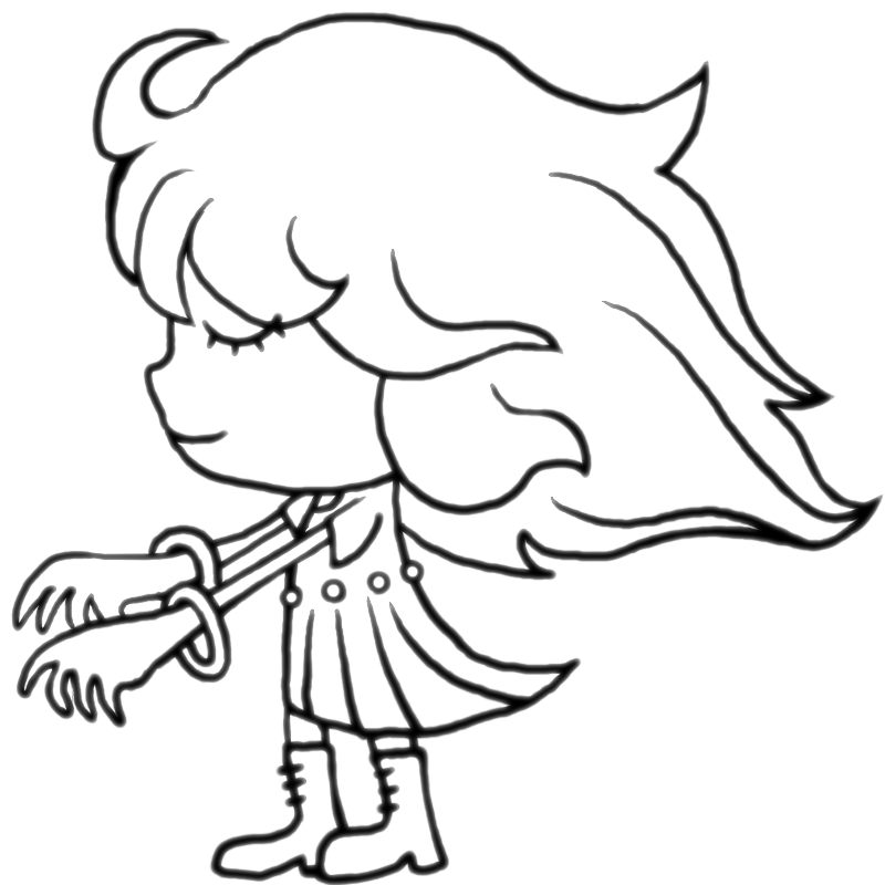 目を閉じる女性のかわいいぬり絵