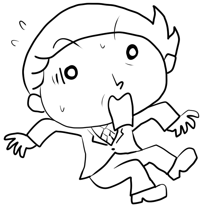 驚く部長のかわいいぬり絵
