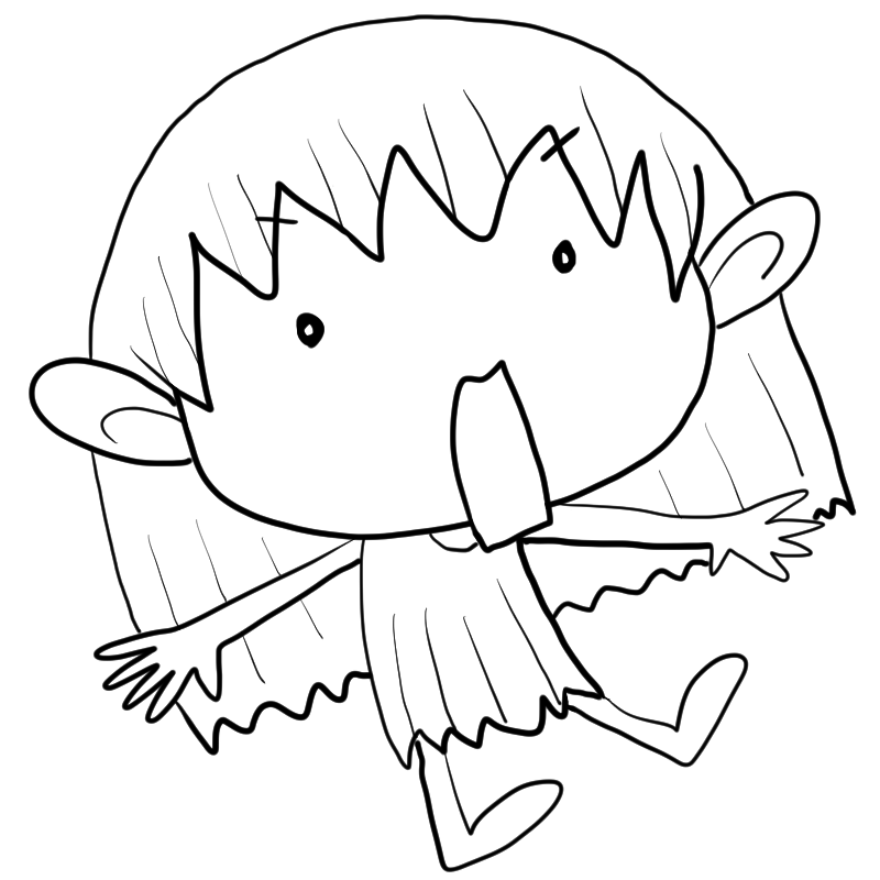 驚く妖精の男の子のかわいいぬり絵
