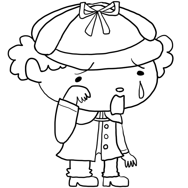 泣く少年探偵のかわいいぬり絵