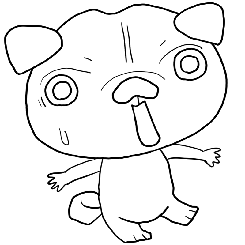 驚くパグのかわいいぬり絵