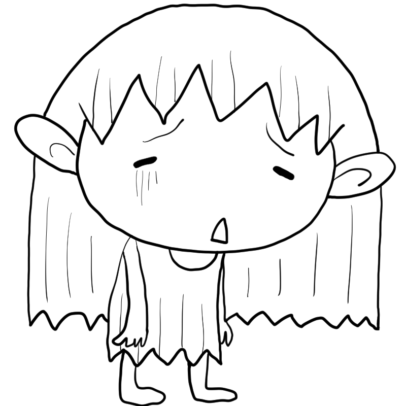 落ち込む妖精の男の子のかわいいぬり絵