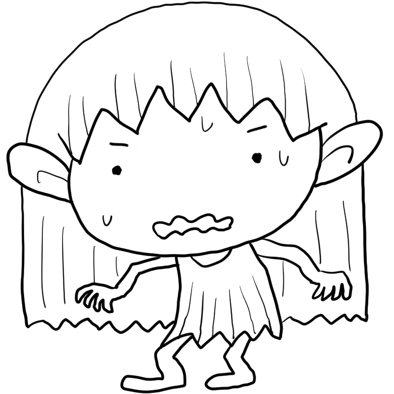 怯える妖精の男の子のかわいいぬり絵