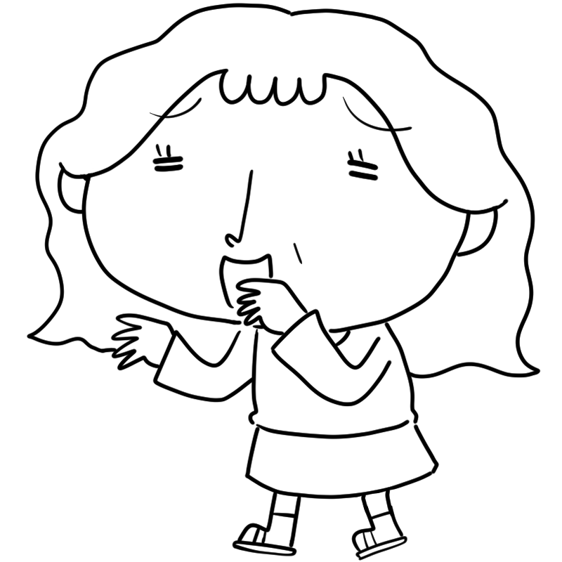 世間話のおばさんのかわいいぬり絵
