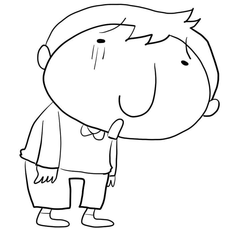 落ち込む新米パパのかわいいぬり絵