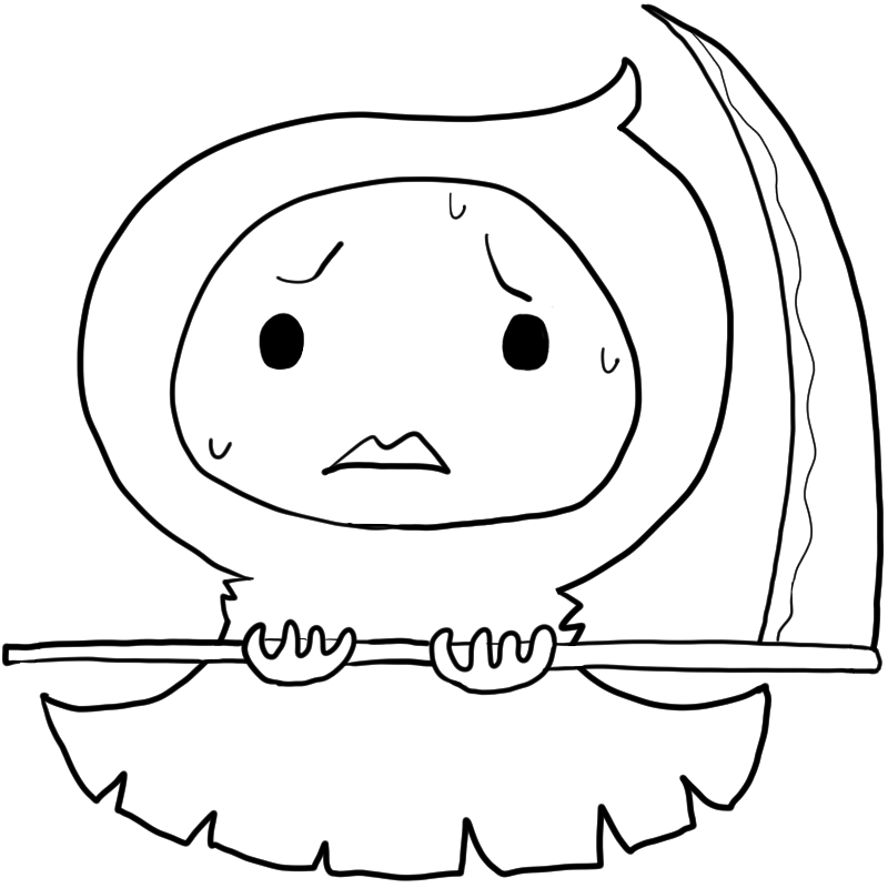 困る死神の子供のかわいいぬり絵