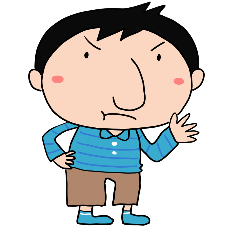 叱る新米パパのかわいいイラスト