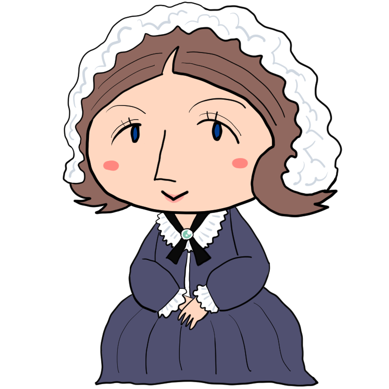 微笑むナイチンゲールのかわいいイラスト