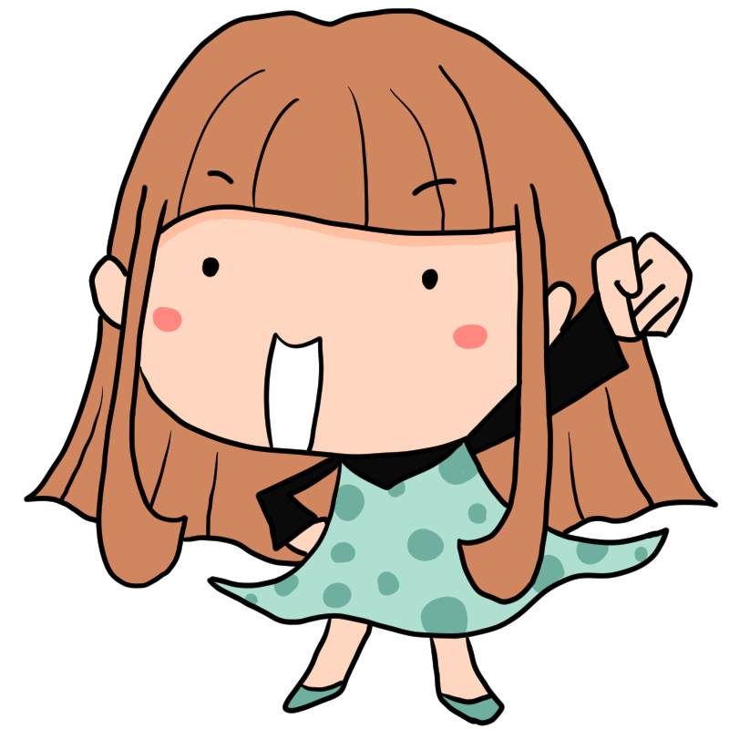 やる気を見せる女の子のかわいいイラスト
