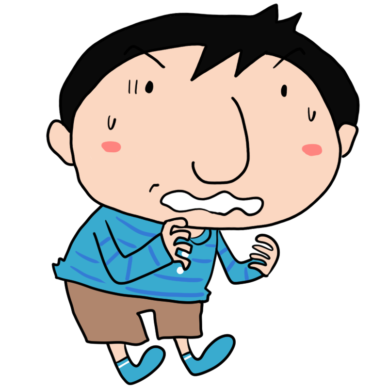 慌てるパパのかわいいイラスト