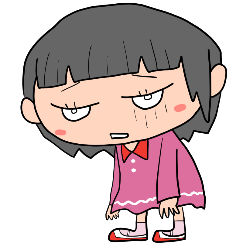 落ち込む女の子のかわいいイラスト