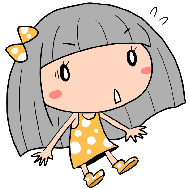 驚く女の子のかわいいイラスト