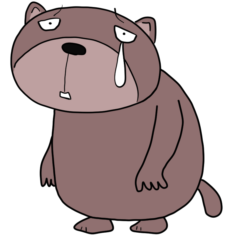 泣く大きな熊のかわいいイラスト
