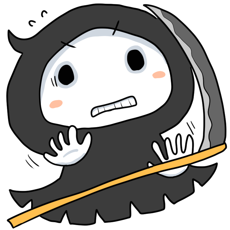 驚く死神のかわいいイラスト