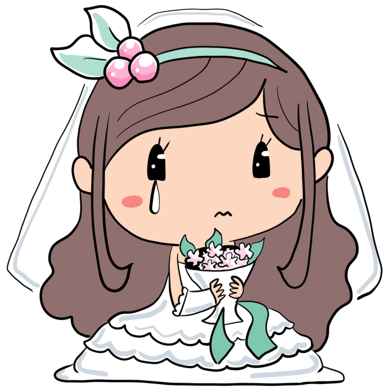 泣く結婚式の新婦のかわいいイラスト