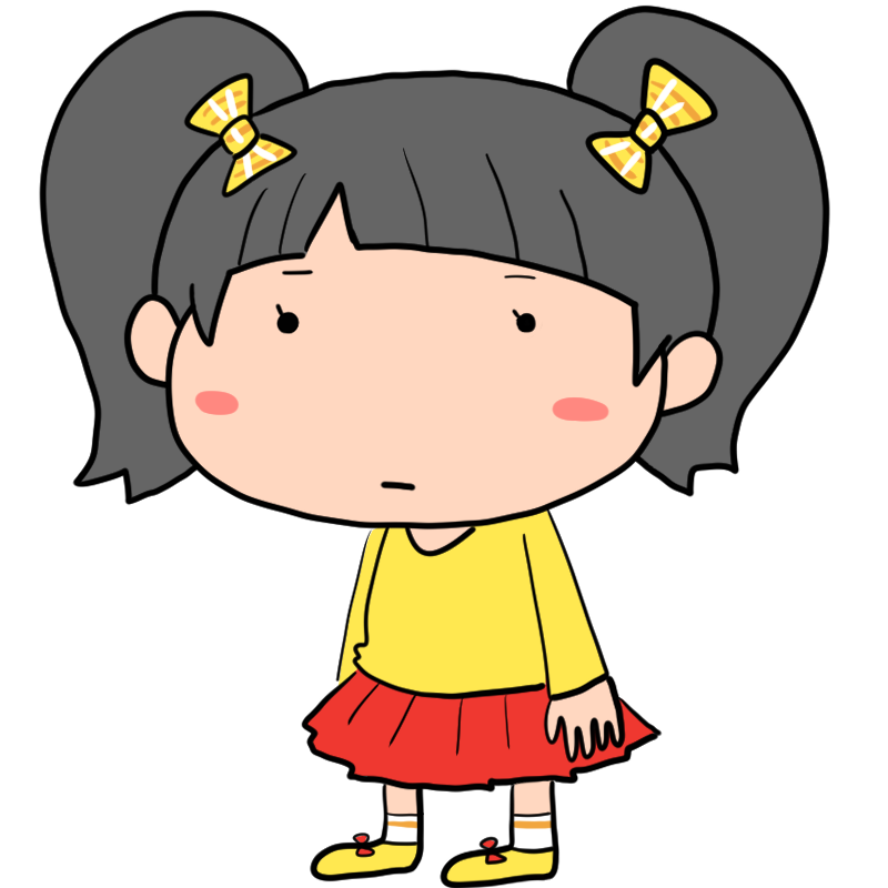 しらける女の子のかわいいイラスト