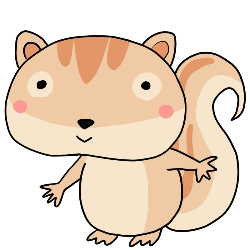 笑顔のシマリスのかわいいイラスト