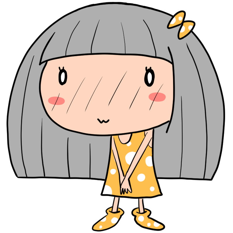 照れる女の子のかわいいイラスト